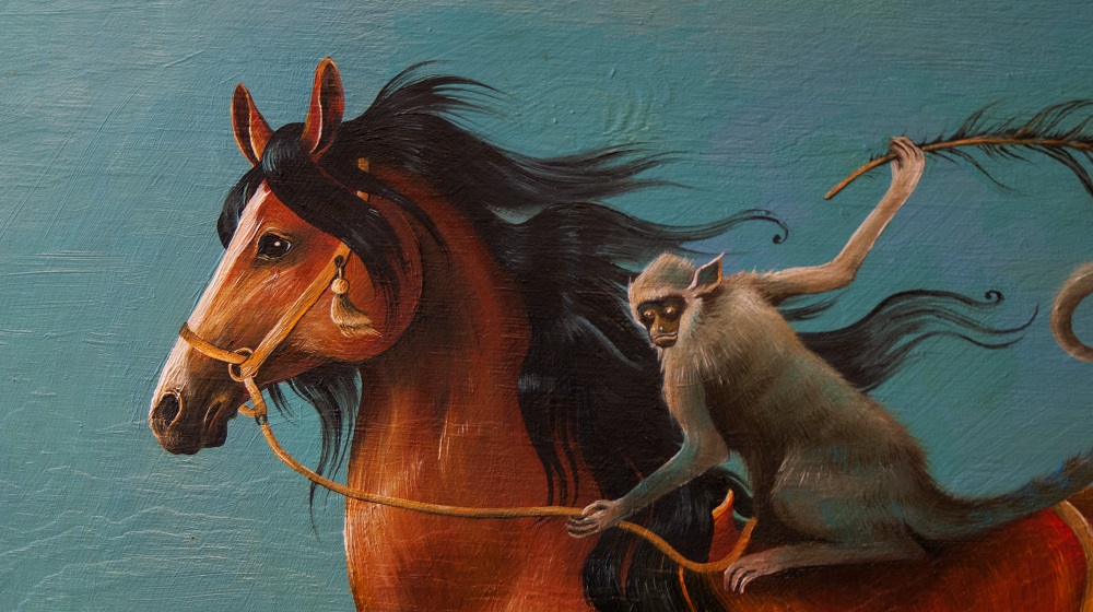 "Małpi Księżyc" - part of the painting