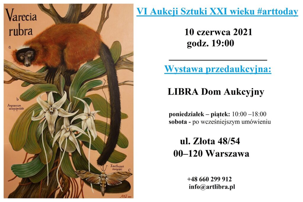 „Wari (Varecia rubra)” – VI Aukcji Sztuki XXI wieku #arttoday – LIBRA Dom Aukcyjny
