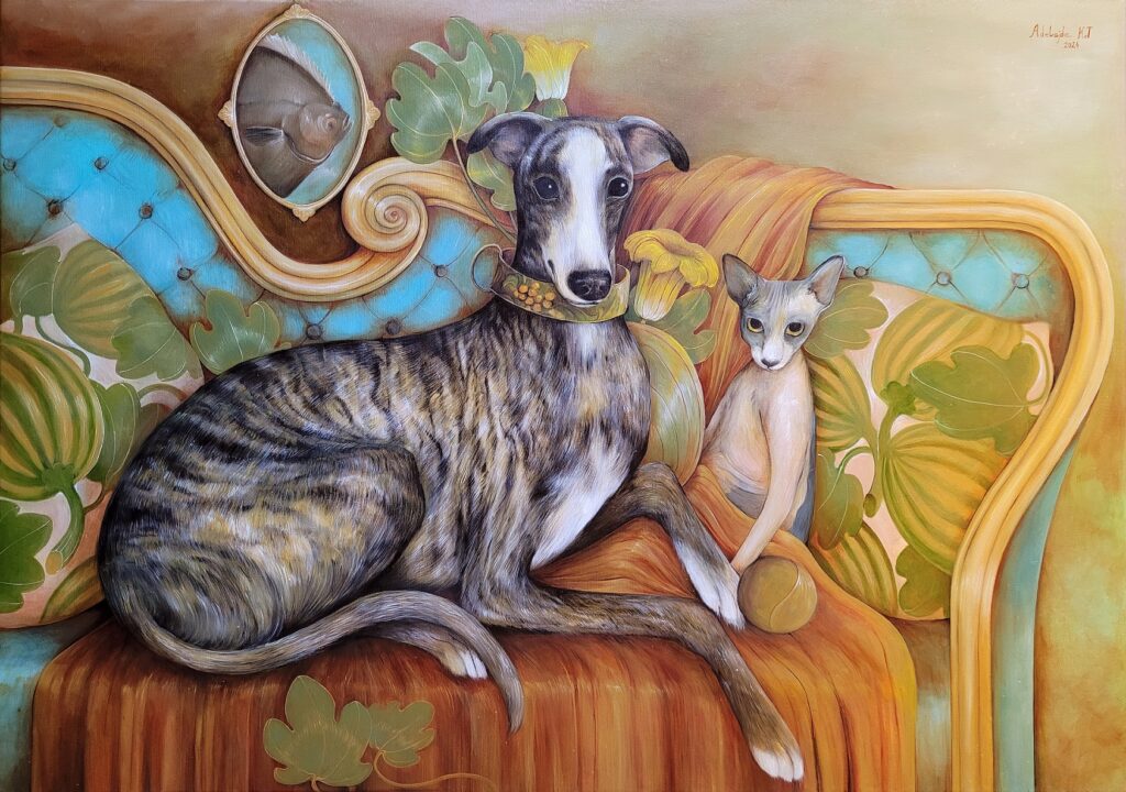 „Sen Flądry” – oil on canvas, 70×100 cm., 2023