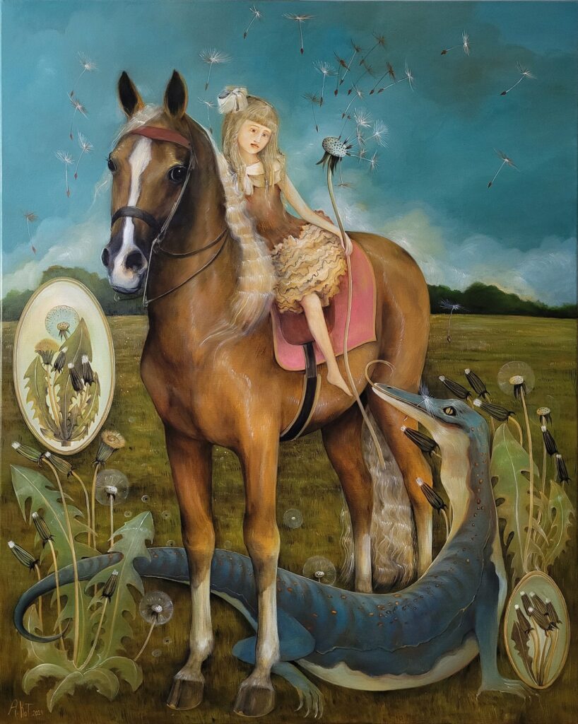 „MNISZKI” – oil on canvas, 100×80 cm., 2024